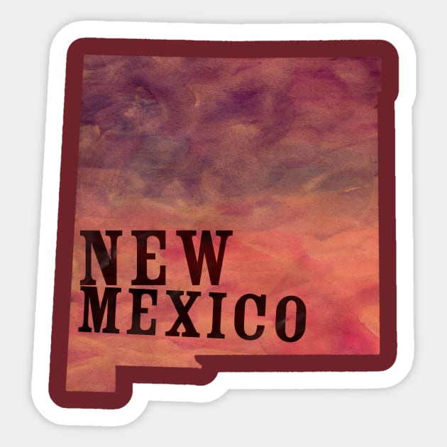 The State of New Mexico - Watercolor Sticker by loudestkitten